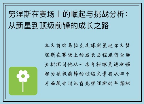 努涅斯在赛场上的崛起与挑战分析：从新星到顶级前锋的成长之路